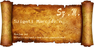 Szigeti Marcián névjegykártya